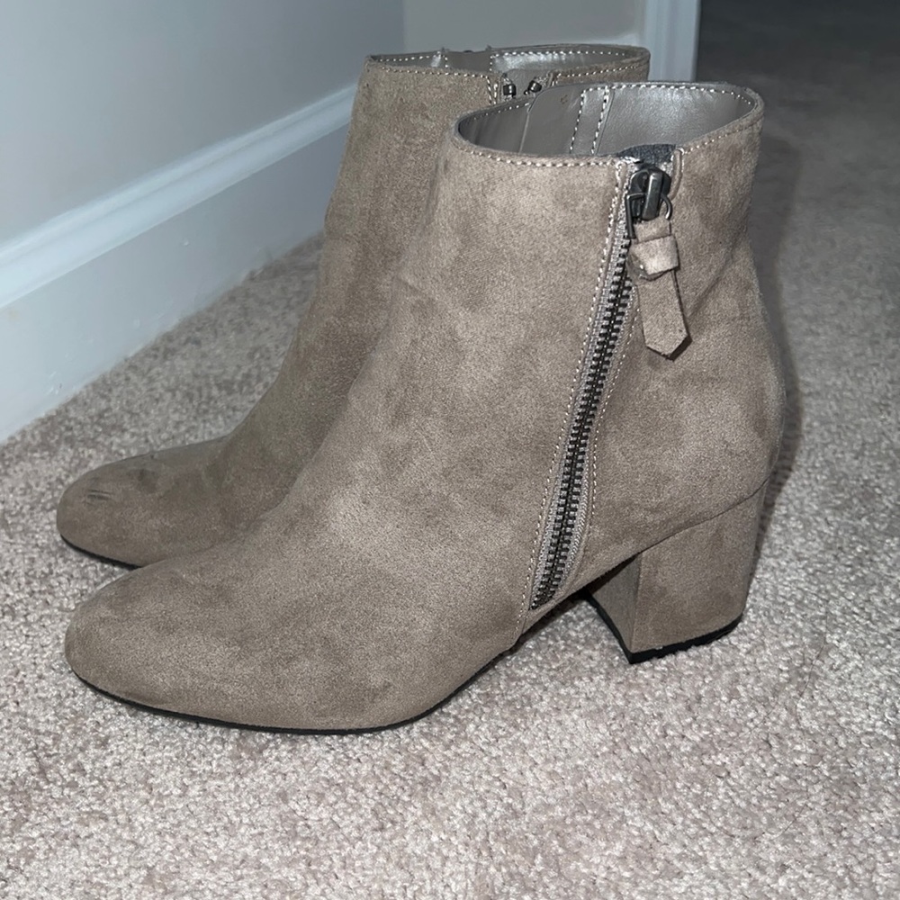 Ann Taylor Loft Beige Suede Booties